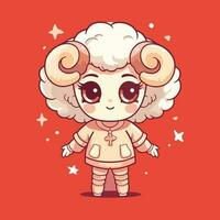 Ram dierenriem schattig dier symbool mascotte vector illustratie eps 10