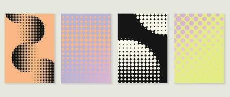 abstract helling achtergrond vector set. minimalistische stijl Hoes sjabloon met levendig kleur, punt patroon, halftone verzameling. ideaal ontwerp voor sociaal media, poster, omslag, banier, folder, muur kunst.