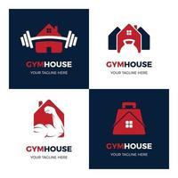 set moderne eenvoudige sportschool huis logo's vector