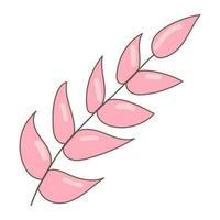 Afdeling blad bloem boom roze. vector illustratie