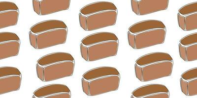 naadloos patroon van brood pictogrammen in een lijn. vector illustratie Aan een wit achtergrond. vector illustratie