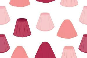 naadloos patroon van roze vrouwen rokken. kleding voor Dames en meisjes. een illustratie gemarkeerd Aan een wit achtergrond. vector