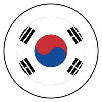 vlag van zuiden Korea. zuiden Korea vlag in cirkel vector