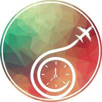 reizen tijd logo ontwerpen concept vector, vlak en timer logo symbool icoon sjabloon vector