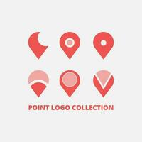 zes punt pin logo verzameling set. vector