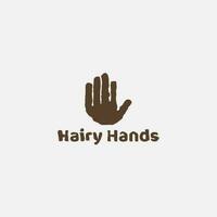 harig hand- logo in bruin kleur. vector