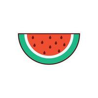 retro watermeloen fruit plak ontwerp met zaden vector
