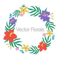tropisch bloemen kader illustratie met tekst ruimte. vector illustratie voor strooien kaarten, uitnodigingen en sociaal media
