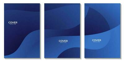 reeks van flyers sjabloon met abstract blauw Golf achtergrond. vector illustratie.