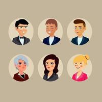 zakenmensen ronde avatars vector