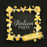 Italiaans keuken pasta en spaghetti vector kader