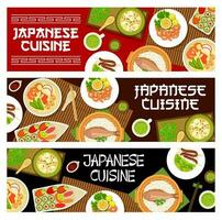 Japans keuken voedsel, Japan menu spandoeken, sushi vector