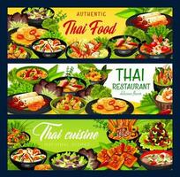 Thais voedsel vector, Thailand keuken gerechten banners vector