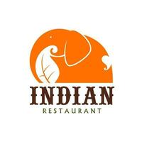 Indisch restaurant icoon van olifant, Indië keuken vector