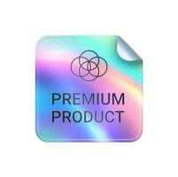 premie Product kwaliteit hologram plein sticker vector