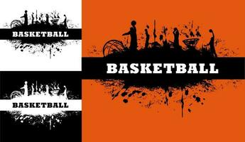 basketbal of streetball spel grunge achtergrond vector