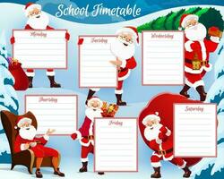 Kerstmis vakantie kinderen planner, school- rooster vector