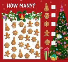 kinderen spel tellen met Kerstmis koekjes vector