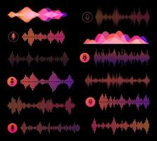 stem herkenning geluidsgolven van ai technologieën vector