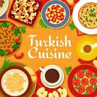 Turks keuken menu Hoes met restaurant maaltijden vector