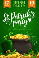 st. patricks dag Iers partij folder of poster vector