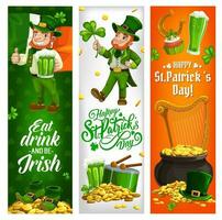 heilige Patrick dag vakantie, elf van Ierse folklore, Iers vlag vector