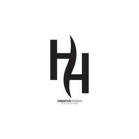 creatief brief hh logo. hh golvend vormig uniek logo. hh klassiek monogram logo. hh logo vector