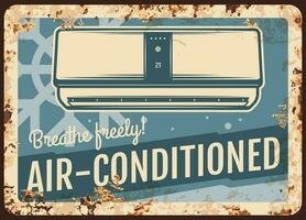 lucht conditioner metaal bord roestig, teken poster vector