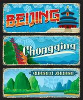 Peking, Guangxi, Chongqing China provincies borden vector