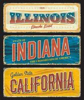 Amerikaans staten Illinois, Indiana en Californië vector