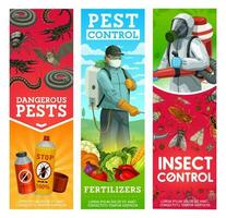 tuin plaag en insecten controle vector banners