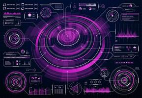 hud futuristische Purper gebruiker scherm koppel vector