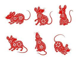 Chinese dierenriem dier muis of Rat vector pictogrammen