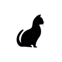 vector geïsoleerd kattensilhouet, logo, print, decoratieve sticker