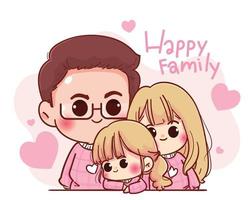 gelukkig gezin karakter cartoon afbeelding vector