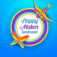 makar sankranti vliegers van Hindoe Indisch festival vector