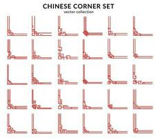 Chinese rood kader hoeken en oosters verdelers vector