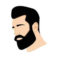 vector gezicht en kapper gezicht logo en man's salon logo vector en gezicht mannen portret kleurrijk en een Mens met baard en een zwart kapsel