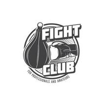 boksen sport, vechten club of kickboksen icoon vector