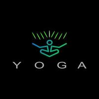 yoga logo abstract vector sjabloon lineaire ontwerpstijl. health spa meditatie harmonie logo concept. man in lotus pose icoon.