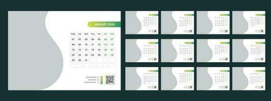 kalender, 2024, bureau, sjabloon, ontwerp vector