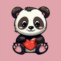 schattig panda tekening kawaii grappig vector illustratie eps 10