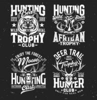 t-shirt prints met wild dieren voor kleding ontwerp vector