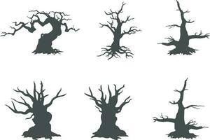 spookachtig boom silhouet, halloween boom silhouet, dood boom silhouet. vector