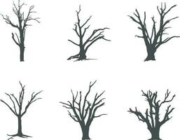 dood boom silhouet, kaal boom silhouetten, boom silhouet, boom vector illustratie