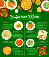 Bulgaars keuken restaurant menu vector kaart