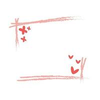 hand- getrokken liefde kader decoratie voor Valentijnsdag dag ontwerp. tekening stijl. citaat, komma's, bericht, blanco, sjabloon. bewerkbare vector. vector