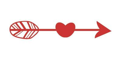 hart pijl element. hand- getrokken pijlen met harten, ontwerp elementen voor Valentijnsdag dag en bruiloft ontwerp vector