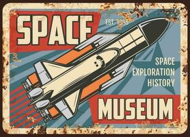 ruimte exploratie museum vector roestig retro bord