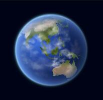 realistisch aarde wereldbol, 3d planeet van zonne- systeem vector